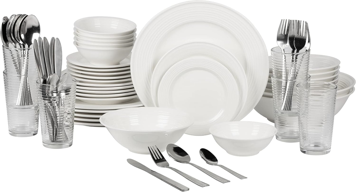 Picture of 10 Strawberry Street NOVA-62RD 62 Piece Nova White Round Dinnerware Set&#44; Service for 6