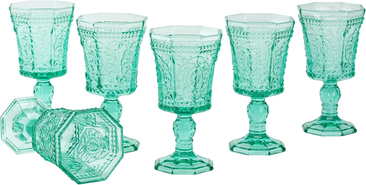 Picture of 10 Strawberry Street VAT6-RW-TURQ 8 oz Vatican Red Wine Glass, Turquoise - Set of 6