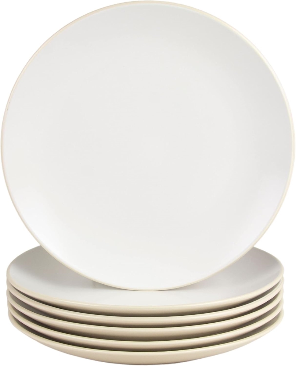 Picture of 10 Strawberry Street 2TONE-1-GRYW-6 10.5 in. Two Tone Coupe Dinner Plate, Tan & White - Set of 6