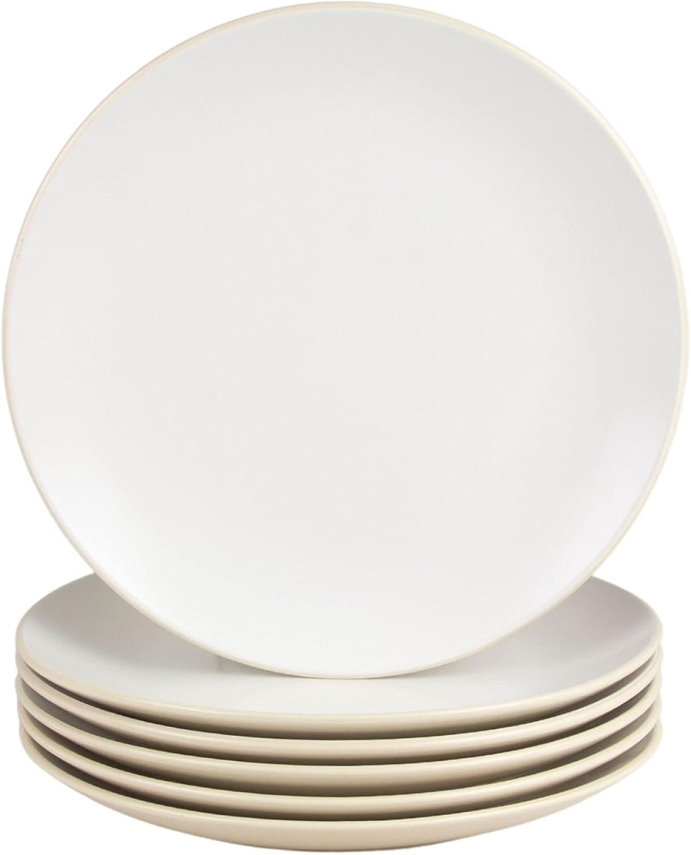 Picture of 10 Strawberry Street 2TONE-4-GRYW-6 8 in. Two Tone Coupe Salad Plate, Tan & White - Set of 6