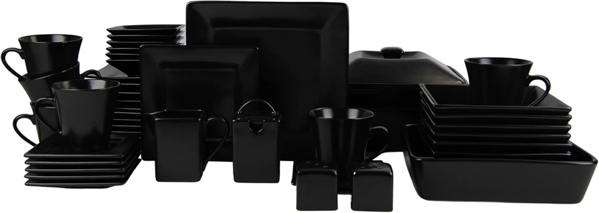 Picture of 10 Strawberry Street NOVA-45SQ-MBLK 45 Piece Nova Square Dinnerware Set&#44; Matte Black