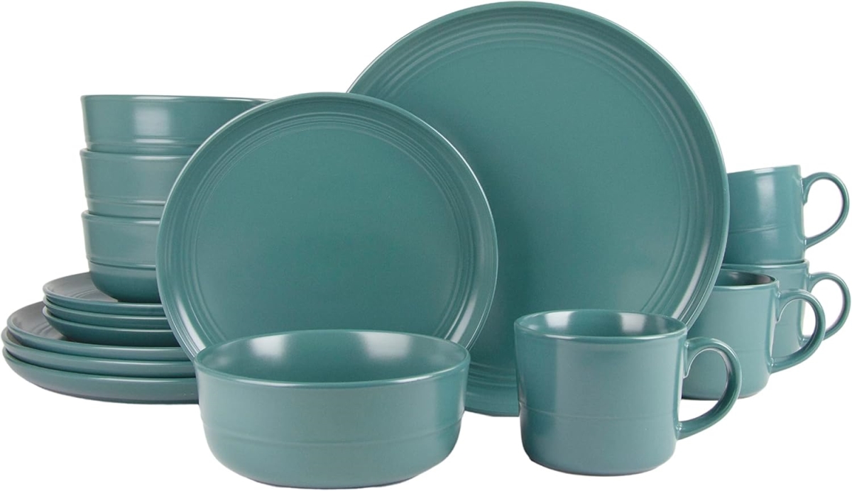 Picture of 10 Strawberry Street DBL-16-EMGRN 16 Piece Double Line Dinnerware Set&#44; Emerald Green