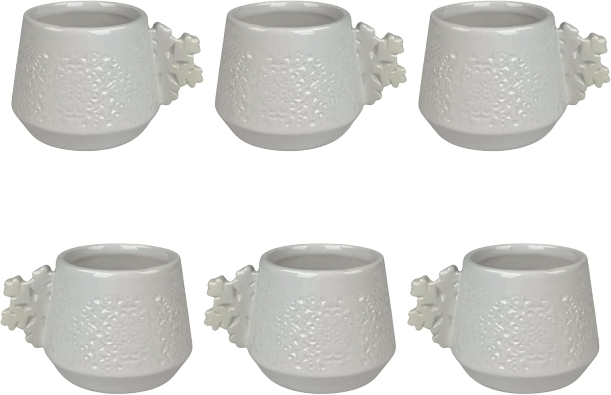 Picture of 10 Strawberry Street S6-ESP-SNOW 3.5 oz Snowflake Handle Espresso Cups&#44; White - Set of 6