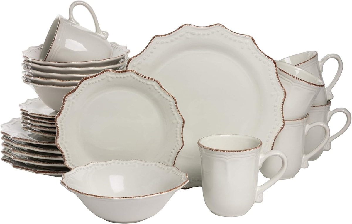 Picture of 10 Strawberry Street OXFRD-CRM-2400 24 Piece Oxford Dinnerware Set&#44; Cream