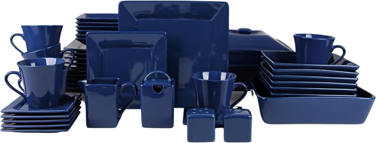 Picture of 10 Strawberry Street NOVA-45SQ-DRKBLU 10 Strawberry Street Nova Square 45 Piece Dinnerware Set&#44; Dark Blue