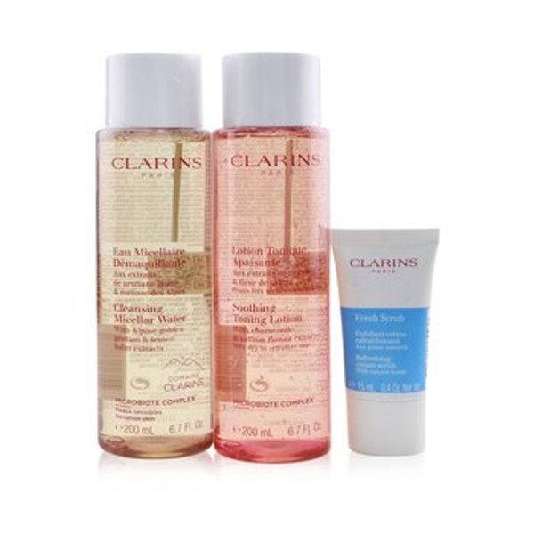 Picture of Clarins 266878 Perfect Cleansing Set - Very Dry or Sensitive Skin Micellar Water - 3 Piece