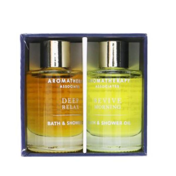 Picture of Aromatherapy Associates 270208 0.3 oz Perfect Partners Duo Deep Relax Bath & Shower Oil&#44; Revive Morning Bath & Shower Oil