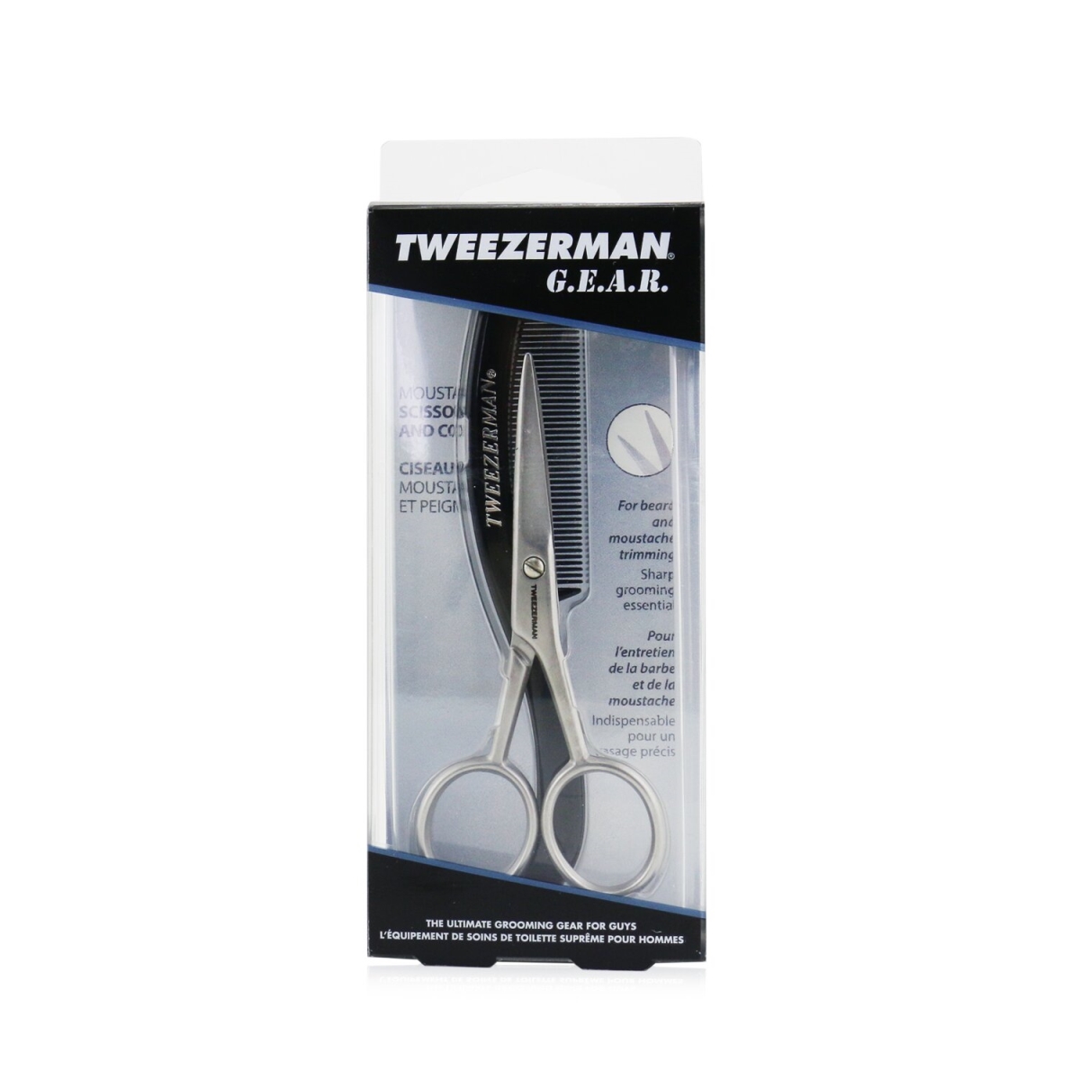 Picture of Tweezerman 248284 Men Moustache Scissors & Comb for Beard & Moustache Trimming - 2 Piece