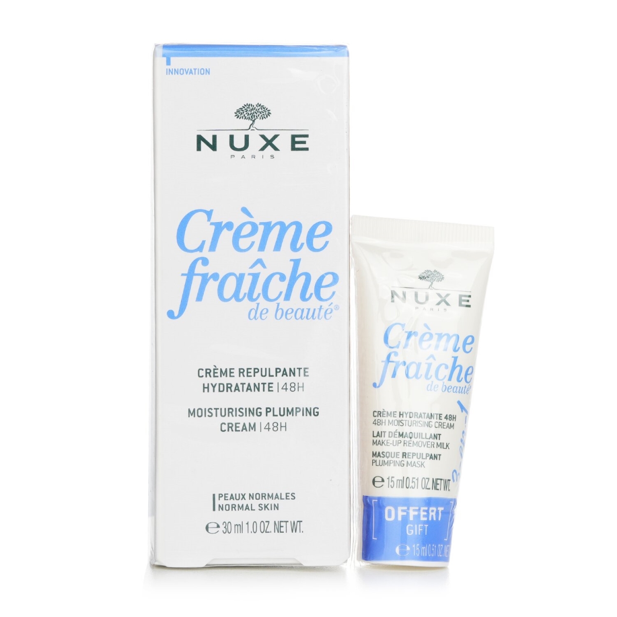 Picture of Nuxe 280341 30 & 15 ml Creme Fraiche De Beaute 48HR Moisturising Plumping Cream Gift Set for Normal Skin