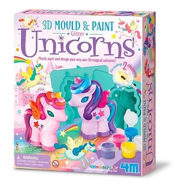 Picture of 4M 298680 32 x 19 x 22 mm 3D Mould & Paint & Glitter Unicorns
