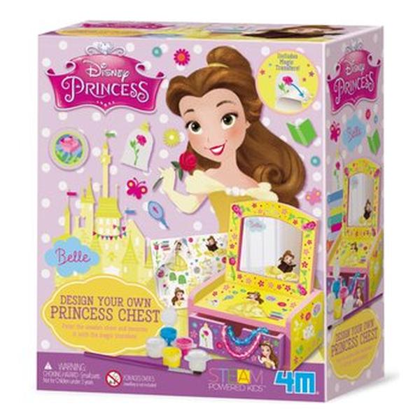 Picture of 4M 298708 50 x 19 x 23 mm Disney Belle Design Your Own Wooden Mirror Chest