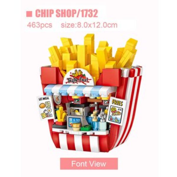 Picture of Loz 295710 Dream Amusement Park Series Chip Shop Mini Block