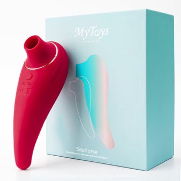 Picture of Mytoys 294243 Small Seahorse Clitoral Stimulate Vibrator&#44; Red