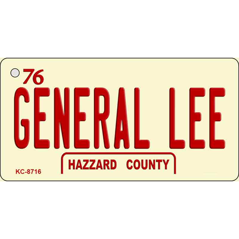 KC-8716 1.5 x 3 in.General Lee Novelty Metal Key Chain