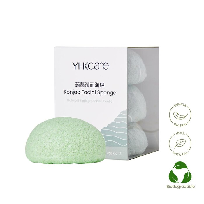 Picture of YHKCare 300905 Konjac Sponge Trio Pack&#44; French Green Clay