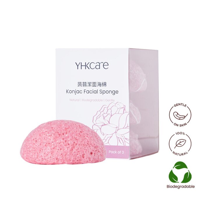 Picture of YHKCare 300907 Konjac Sponge Trio Pack&#44; Rose