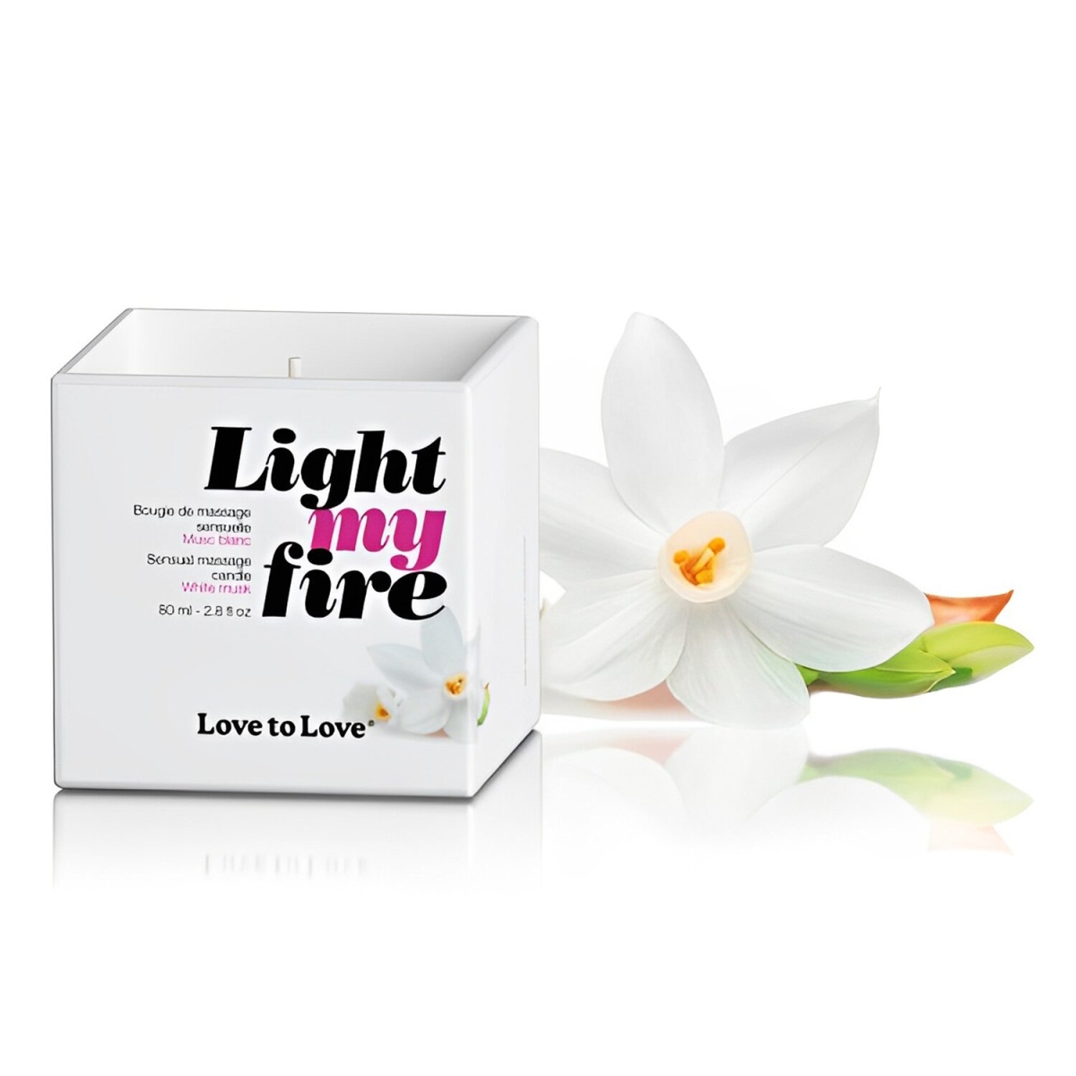 Picture of Love to Love 297341 80 ml Light My Fire Sensual Massage Candle&#44; White Musk