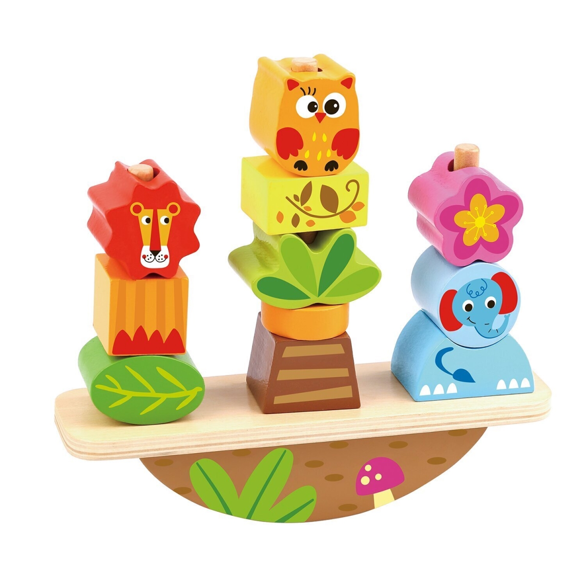 Picture of Tooky Toy 300211 20 x 7 x 20 cm Balance Stacker&#44; Animals