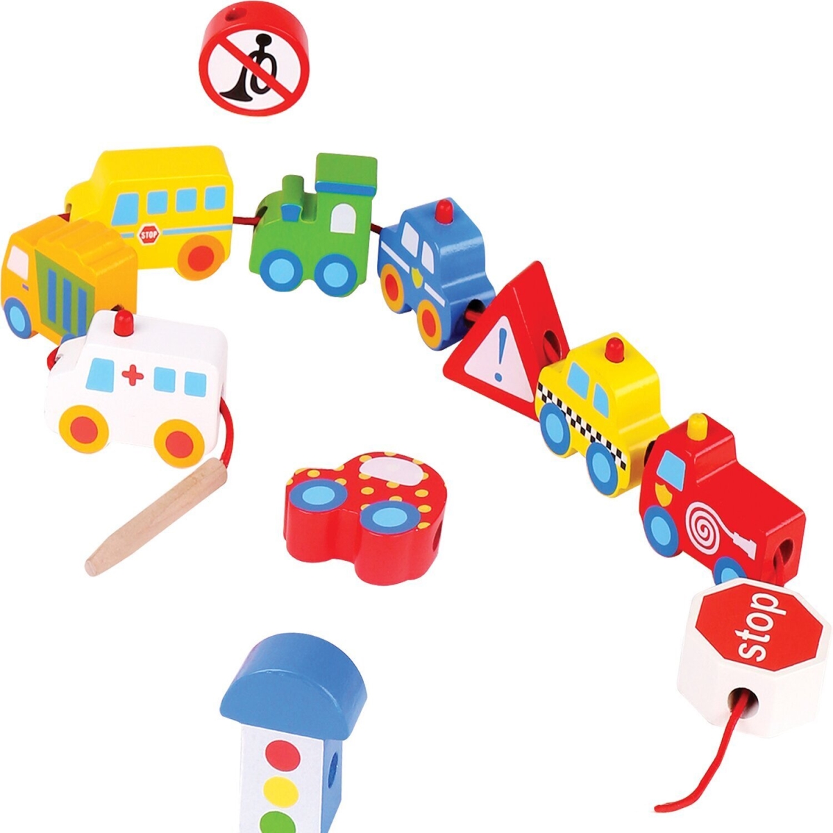 Picture of Tooky Toy 300325 7 x 7 x 27 cm Lacing Transportation Play Set