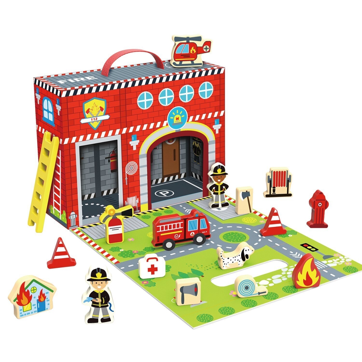 Picture of Tooky Toy 300312 30 x 10 x 22 cm Fire Station Box