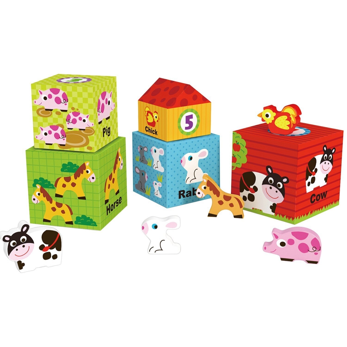 Picture of Tooky Toy 300309 13 x 13 x 13 cm Nesting Box&#44; Farm