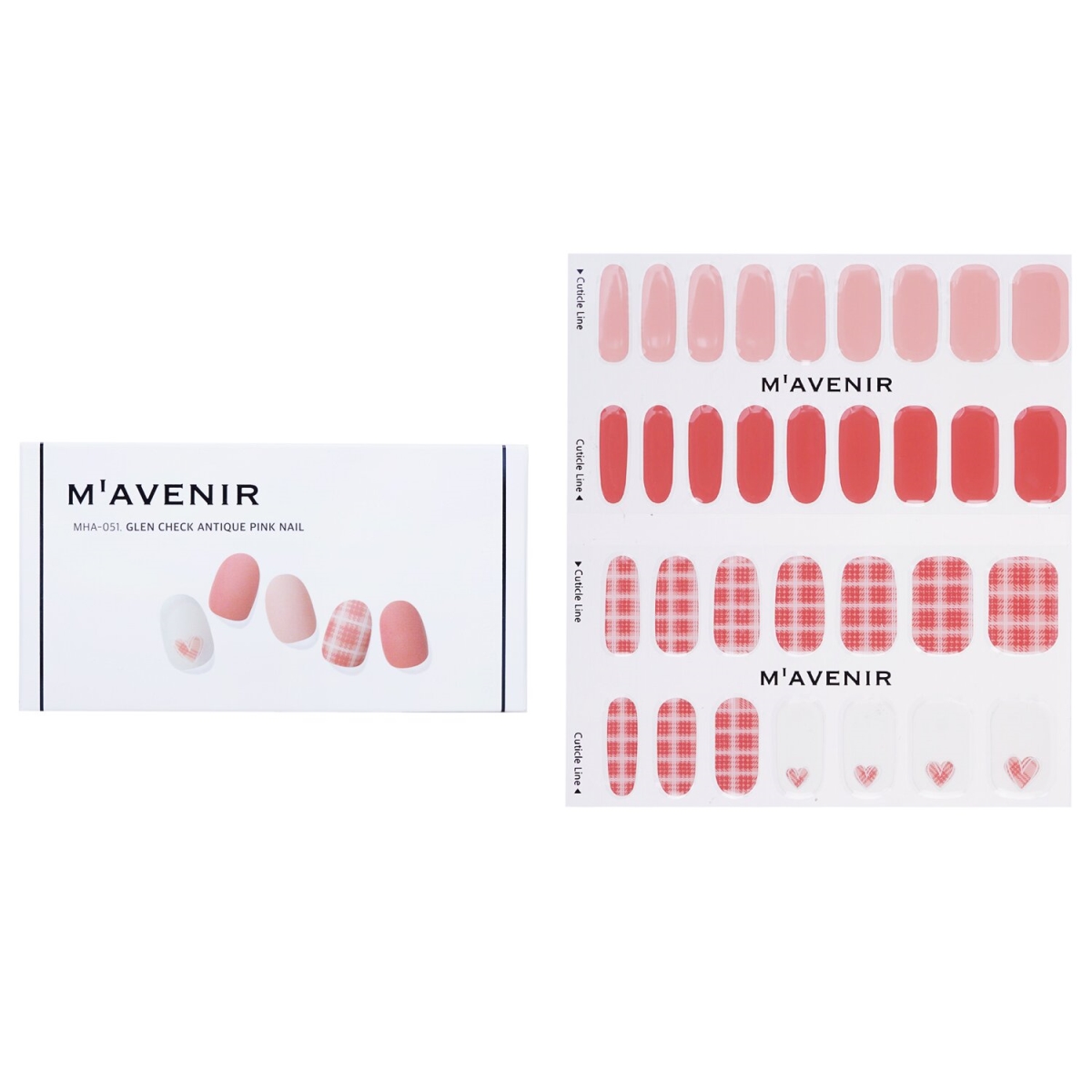 Picture of Mavenir 282164 Pink Nail Sticker&#44; Glen Check Antique Pink