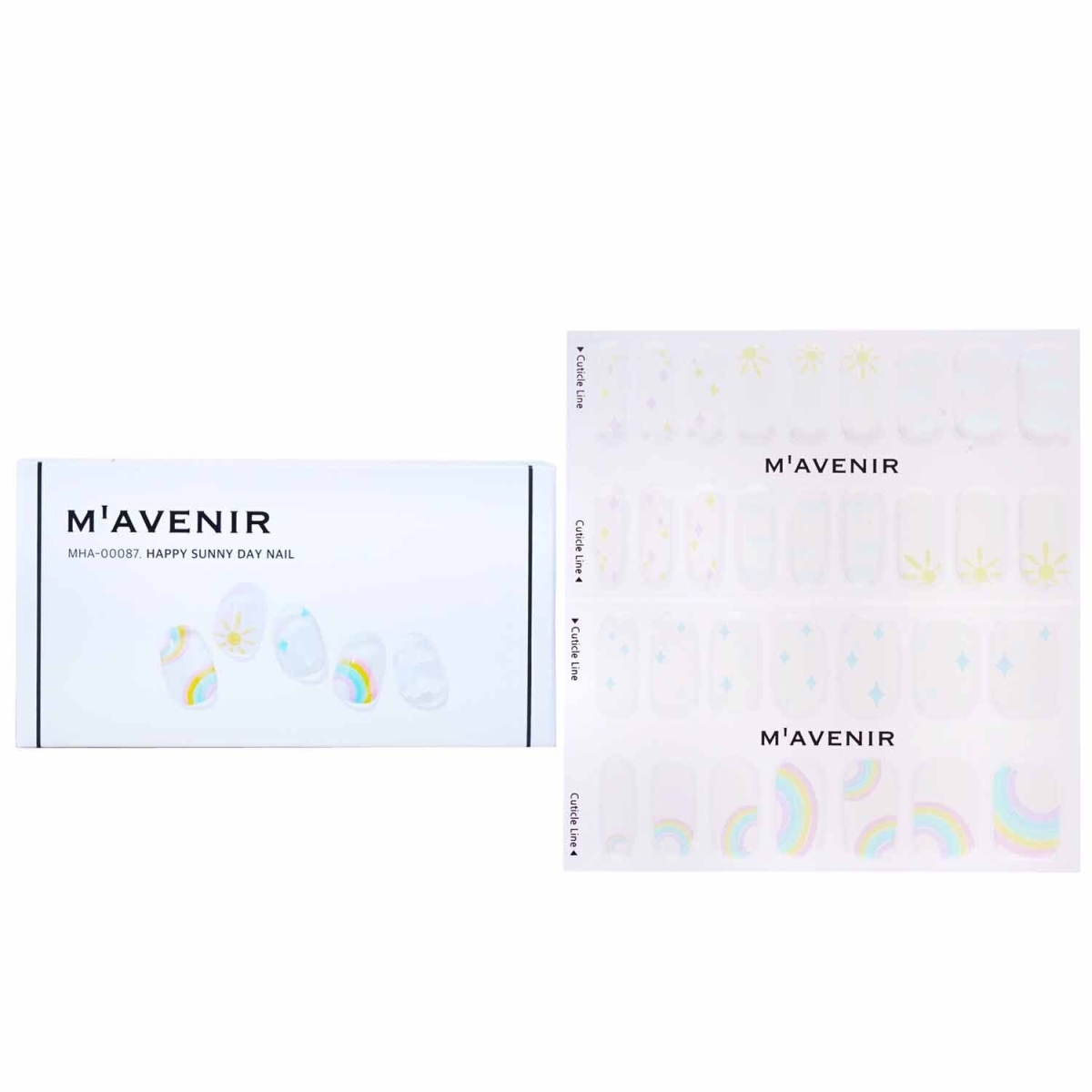 Picture of Mavenir 282118 White Nail Sticker&#44; Happy Sunny Day