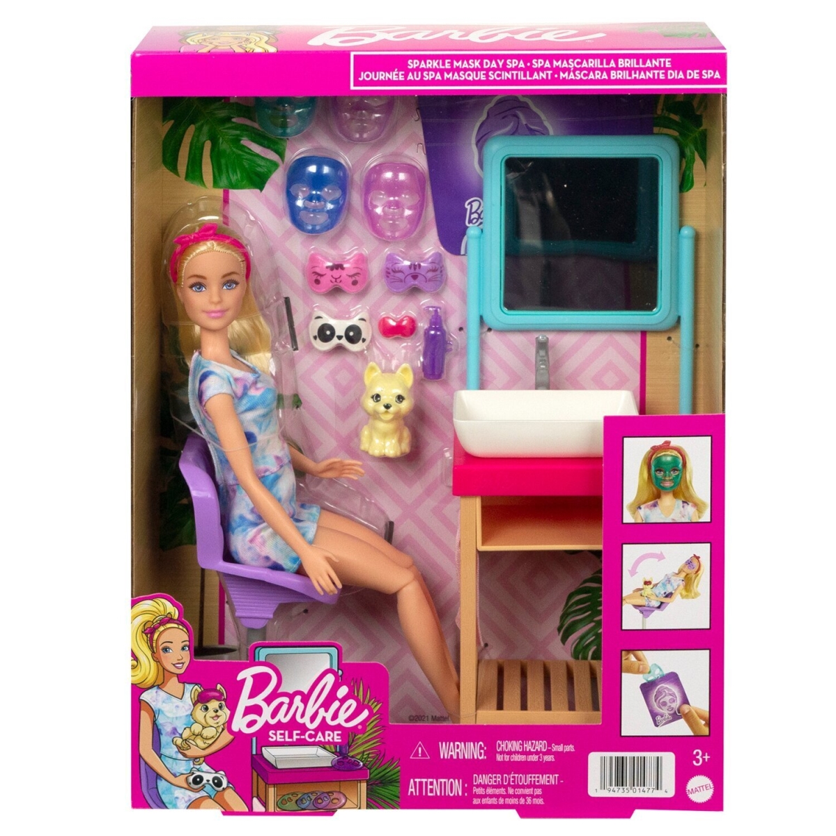 Picture of Barbie 304472 25 x 8 x 32 cm Sparkle Mask Day Spa Play Set