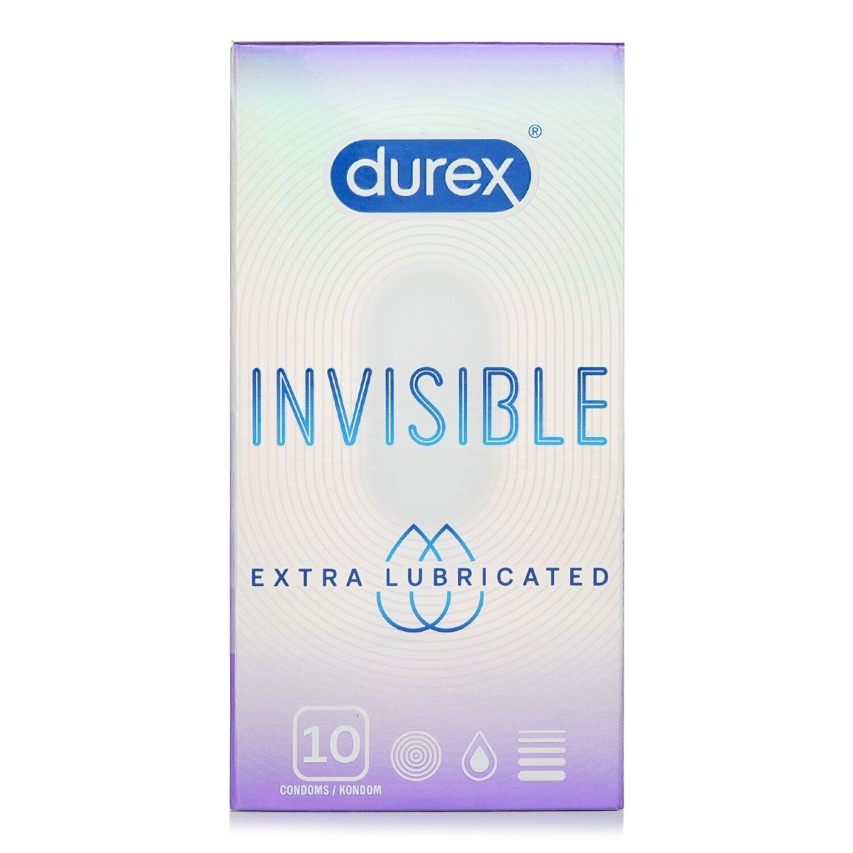 Picture of Durex 304560 10 Piece Invisible Extra Lubricated Condoms