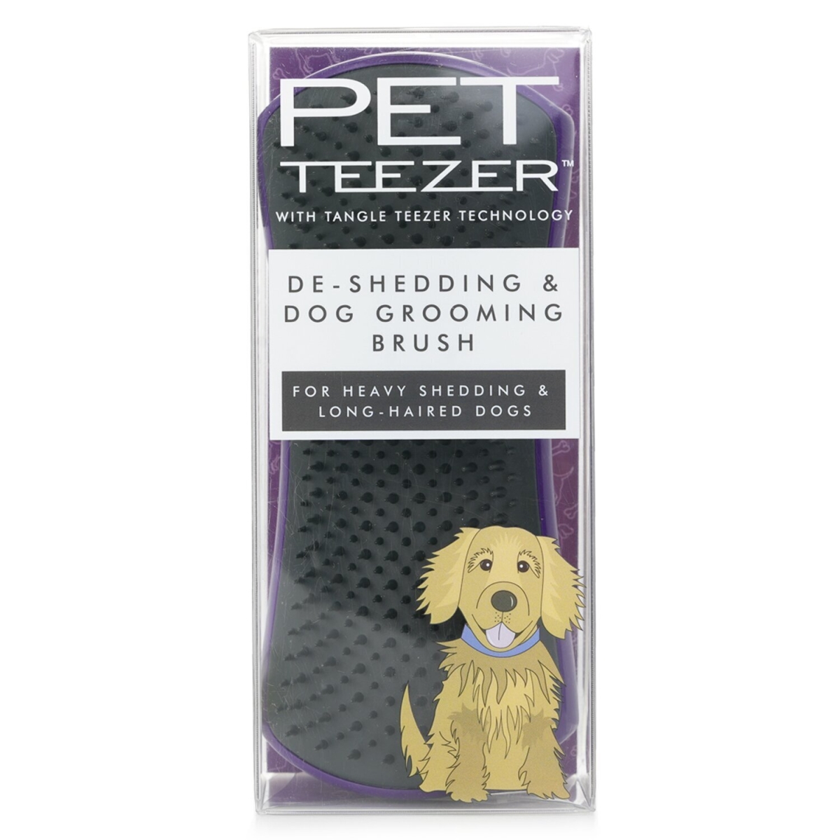 Picture of Tangle Teezer 312005 Pet Teezer De-Shedding & Dog Grooming Brush for Heavy Shedding & Long Haired Dogs - Purple & Gray
