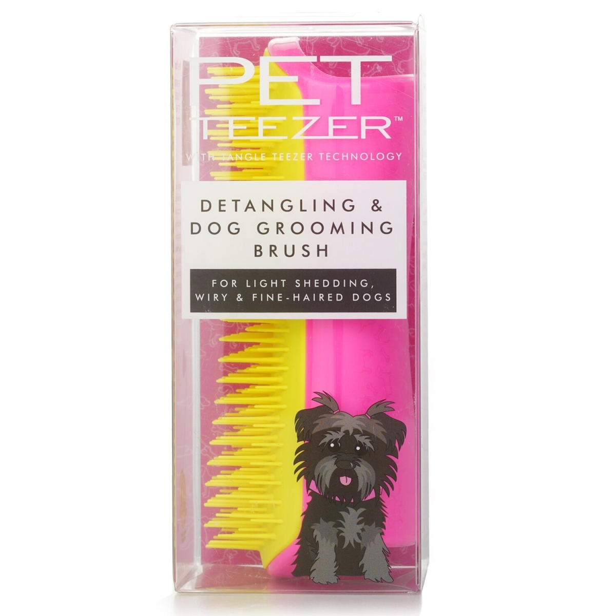 Picture of Tangle Teezer 312007 Detangling & Dog Grooming Brush for Light Shedding&#44; Wiry & Fine Haired Dogs - Pink & Yellow