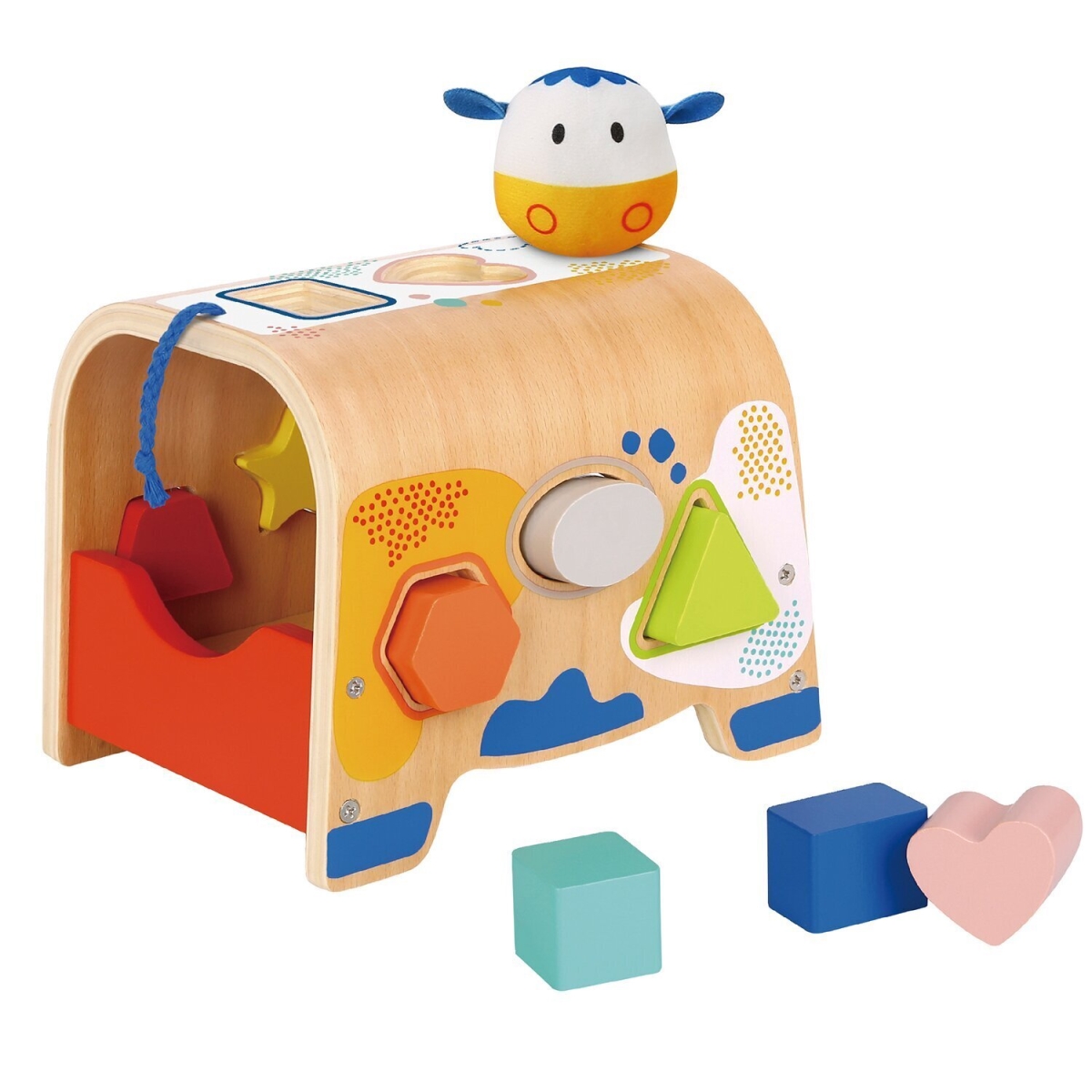 Picture of Tooky Toy 300215 20 x 16 x 22 cm Cow Shape Sorter