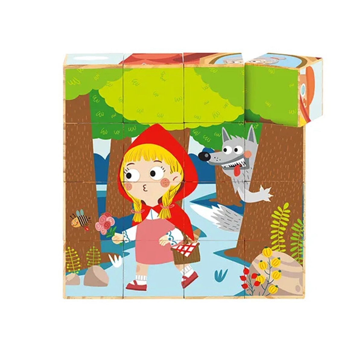Picture of Tooky Toy 300366 14 x 14 x 4 cm Little Red Riding Hood Block Puzzle
