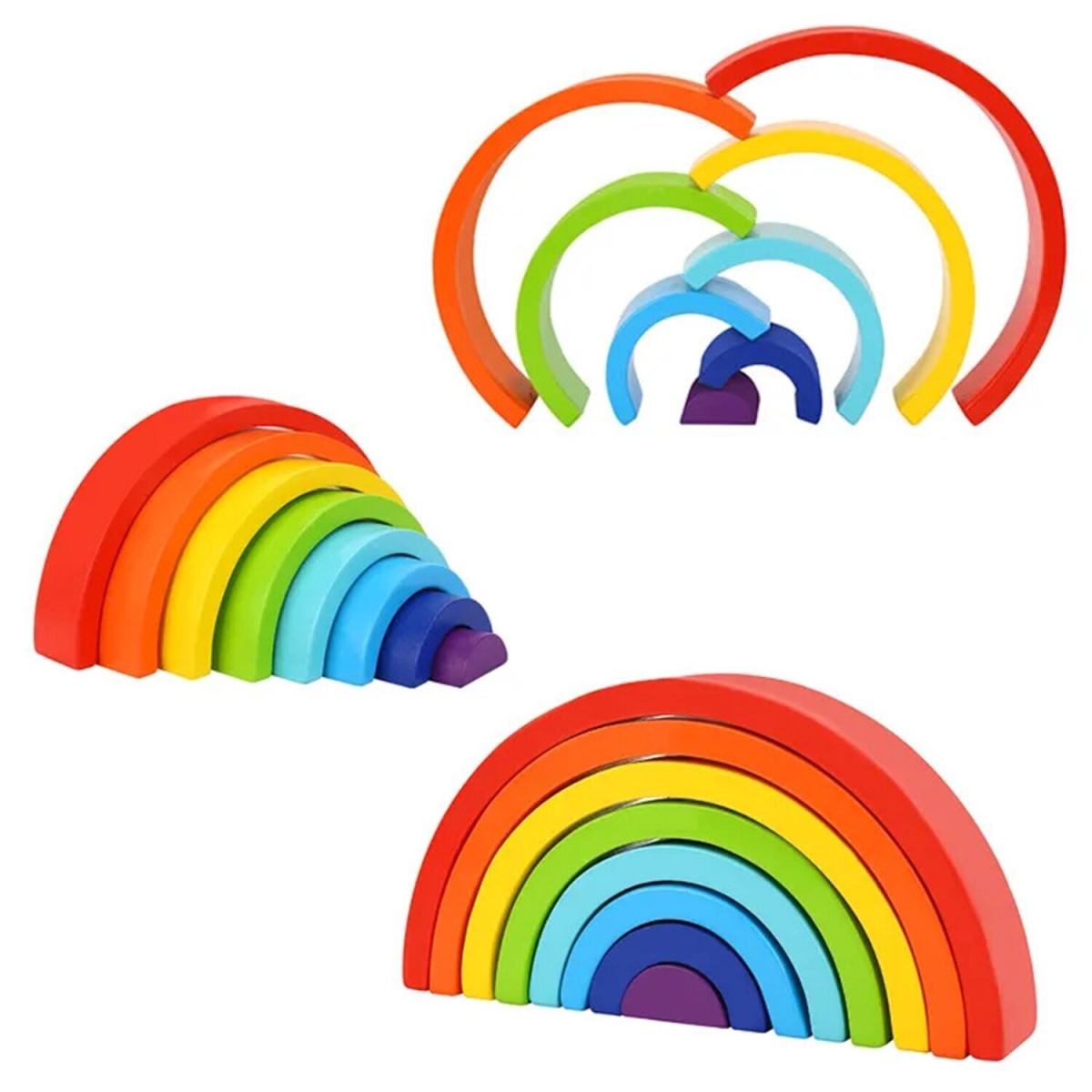 Picture of Tooky Toy 300319 26 x 13 x 5 cm Rainbow Stacker&#44; 8 Piece
