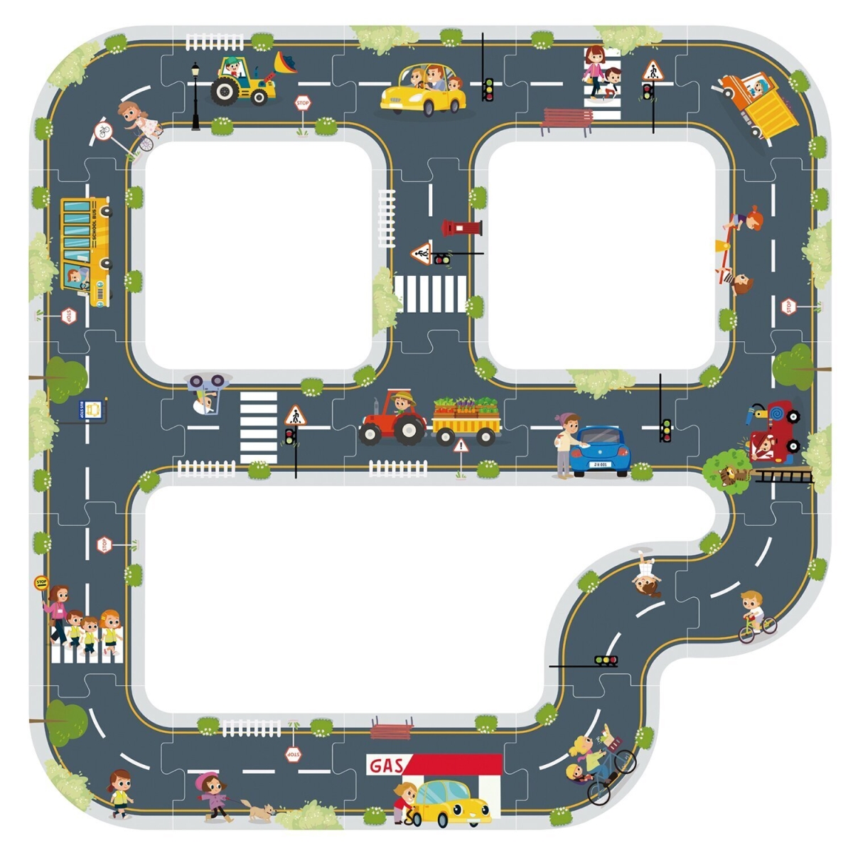 Picture of Tooky Toy 300352 22 x 22 x 7 cm City Road Puzzle
