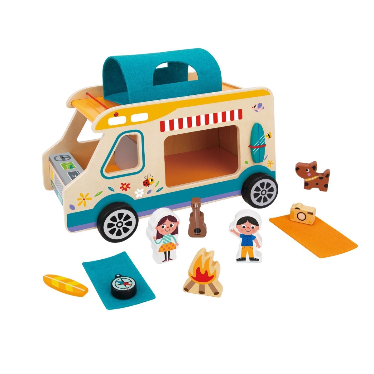 Picture of Tooky Toy 300286 30 x 17 x 23 cm Camping RV Play Set