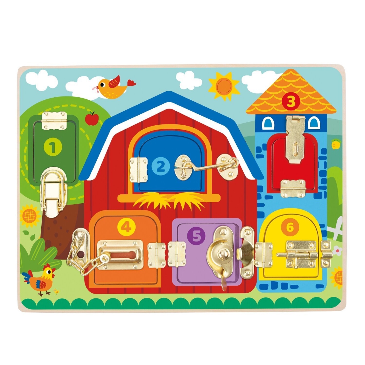 Picture of Tooky Toy 300202 40 x 30 x 4 cm Latches Activity Board