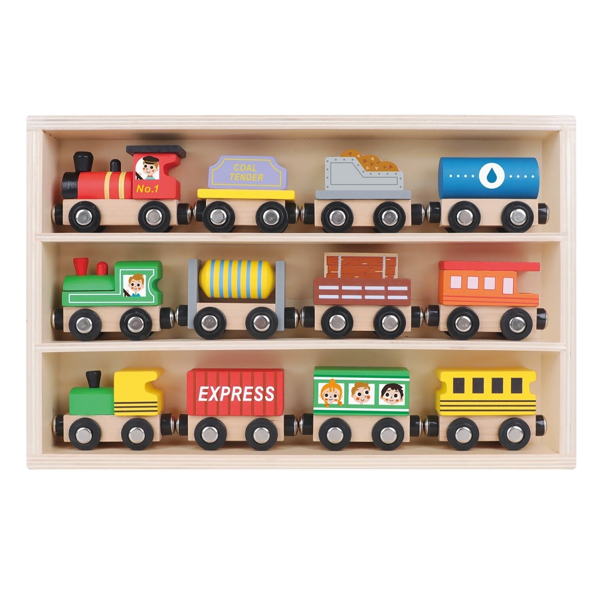Picture of Tooky Toy 300344 30 x 22 x 4 cm Wooden Train Set