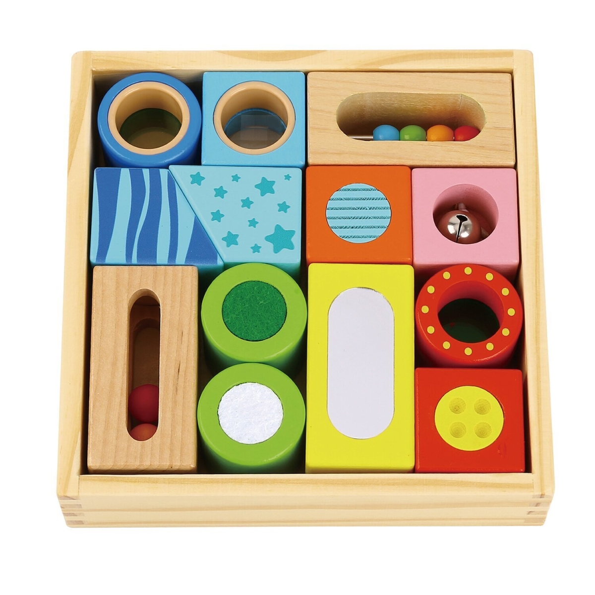Picture of Tooky Toy 300437 19 x 5 x 19 cm Multifunction Blocks with Texture & Sound
