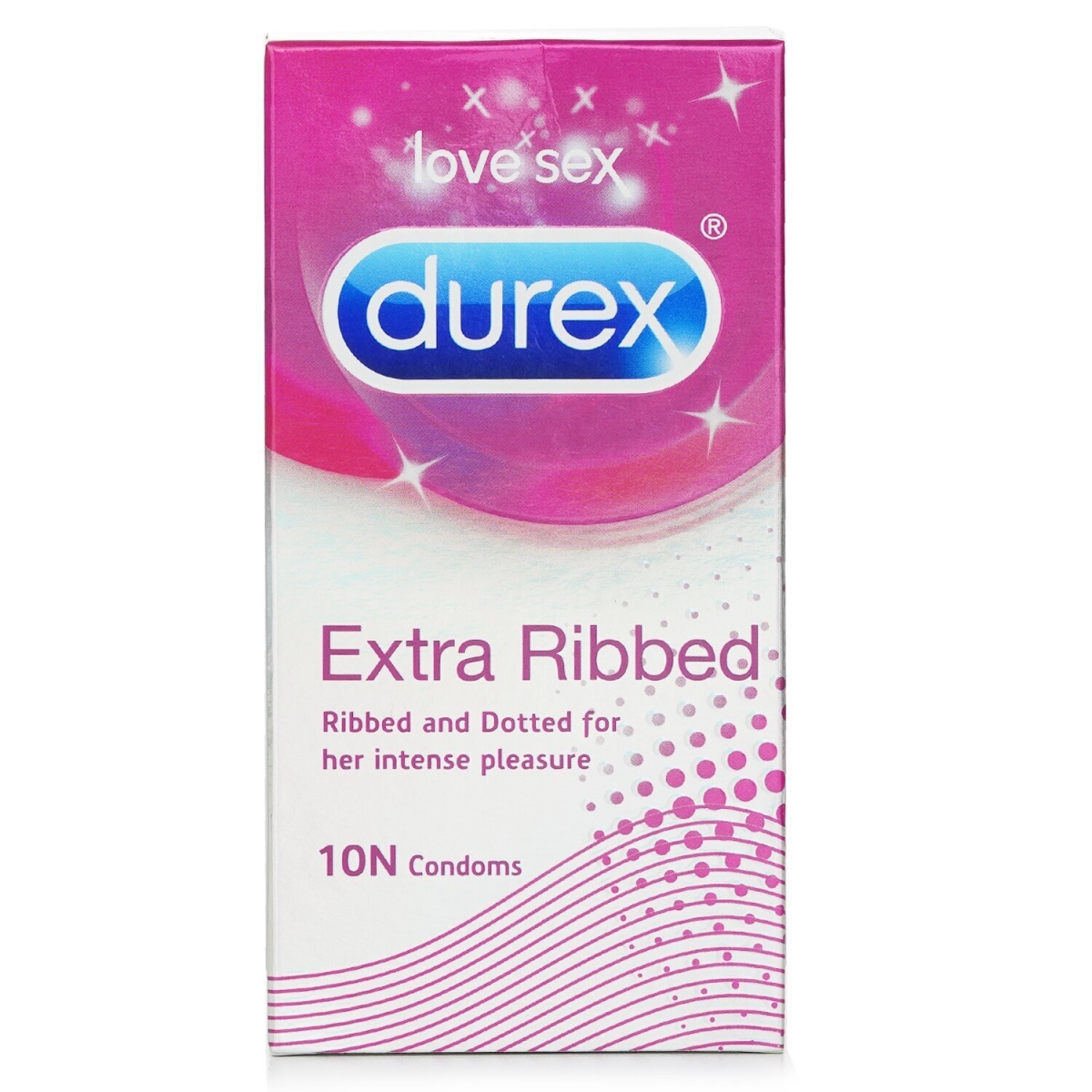 Picture of Durex 301701 10 Piece Extra Ribbed Condoms
