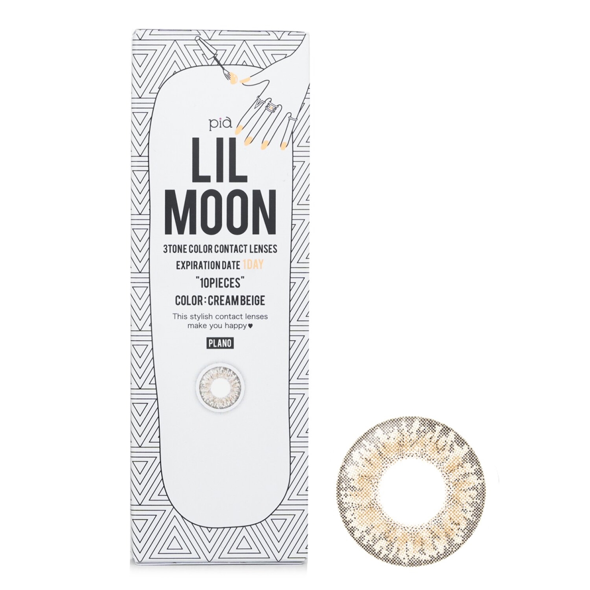 Picture of Pia 296187 Lilmoon Cream Beige 1 Day Color Contact Lenses&#44; Size - 0.00 - 10 Piece
