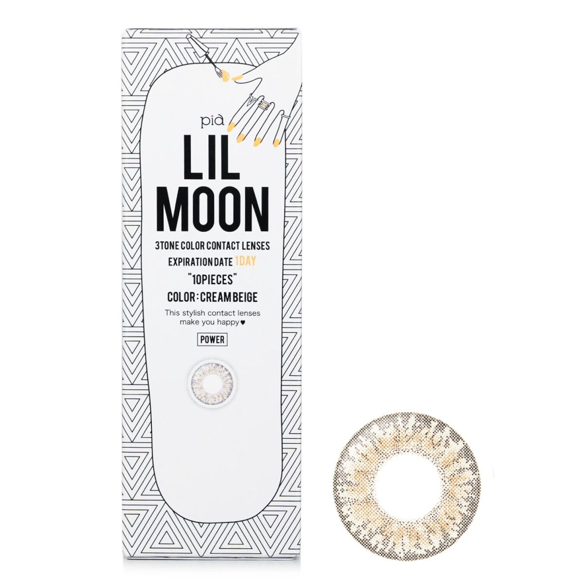 Picture of Pia 296188 Lilmoon Cream Beige 1 Day Color Contact Lenses&#44; Size - 2.00 - 10 Piece