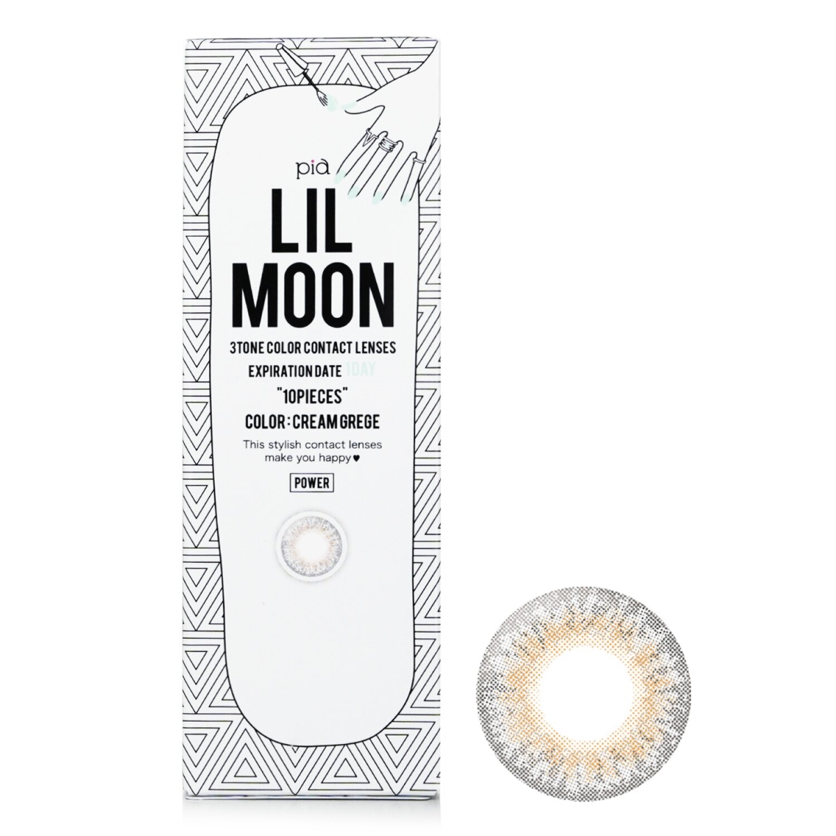 Picture of Pia 296569 Lilmoon Cream Grege 1 Day Color Contact Lenses&#44; Size 0.00 - 10 Piece