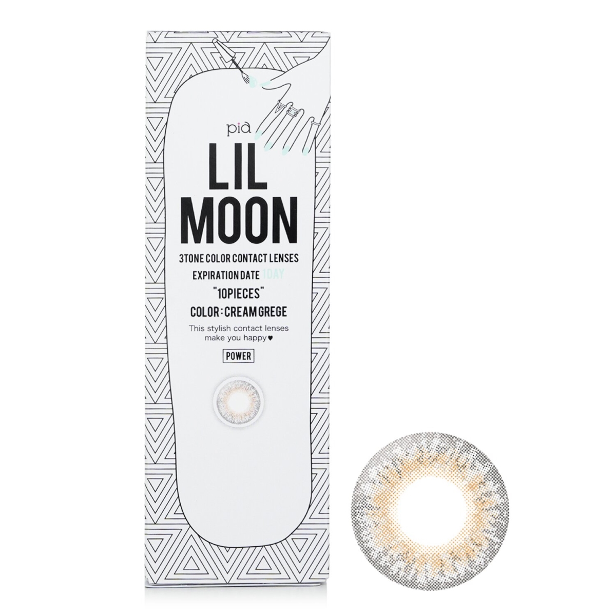 Picture of Pia 296574 Lilmoon Cream Grege 1 Day Color Contact Lenses&#44; Size - 2.00 - 10 Piece