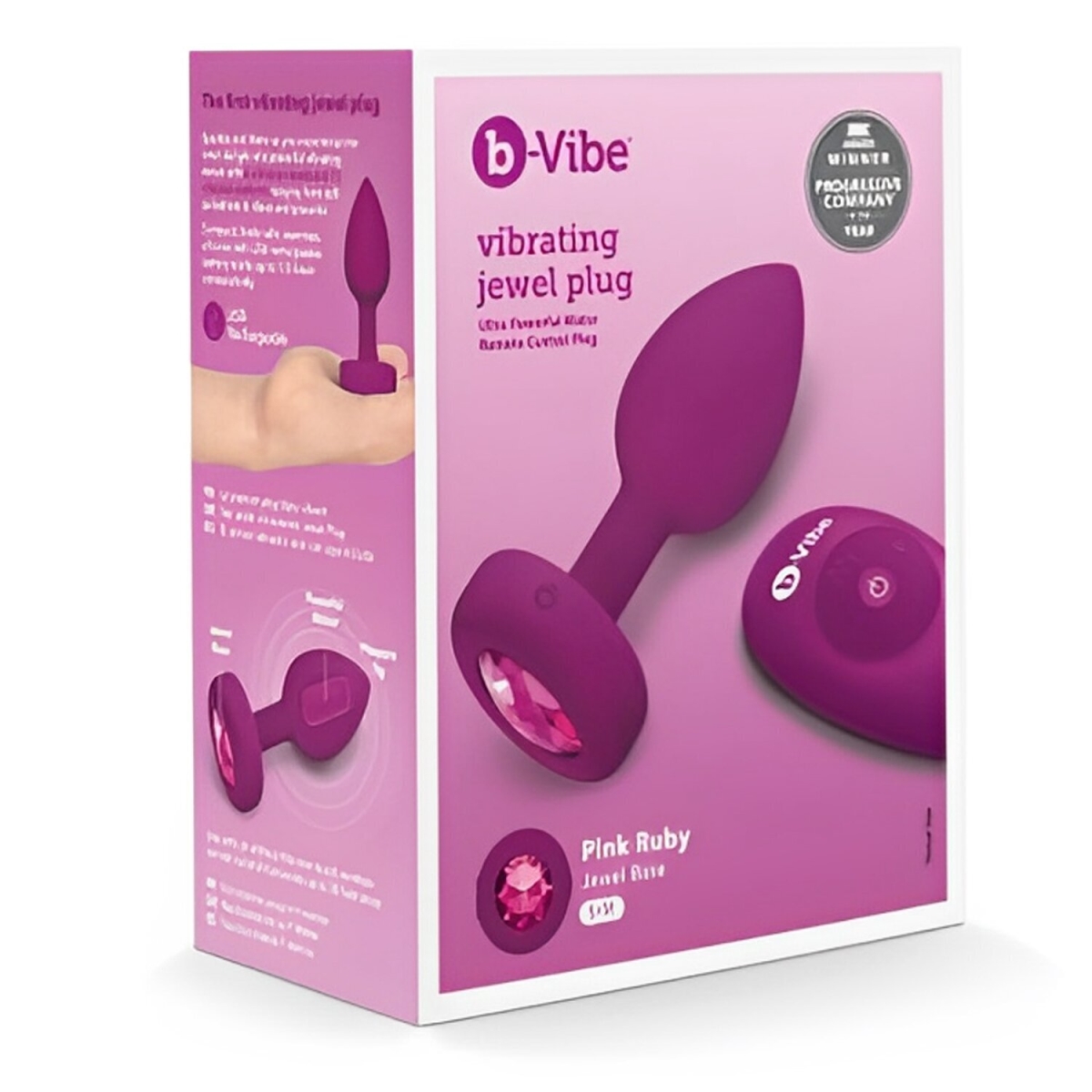 Picture of B-Vibe 303525 Vibrating Jewel Anal Plug&#44; Fuchsia - Small & Medium
