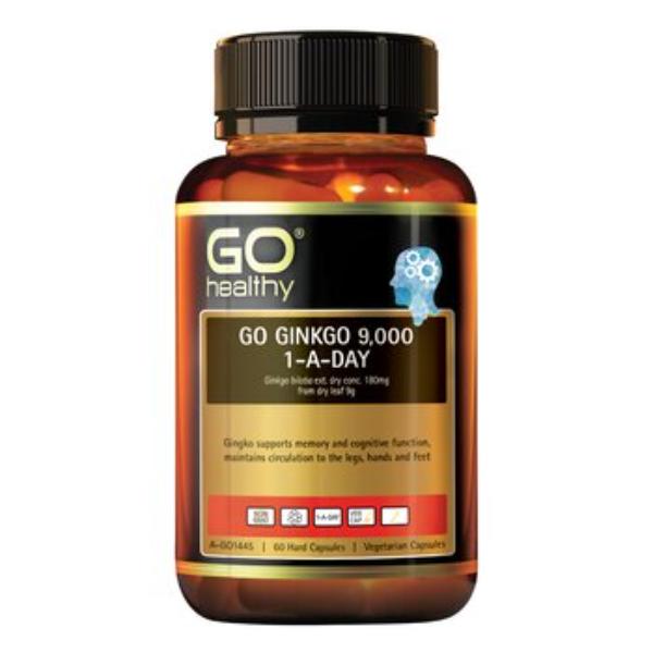 Picture of Go Healthy 311710 GO Ginkgo 9000 1-A-DAY&#44; 60 Veg Capsule