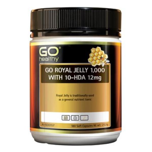 Picture of Go Healthy 311715 GO Healthy GO Royal Jelly 1000 with 10-HDA 12 mg SoftGel Capsules&#44; Pack of 180