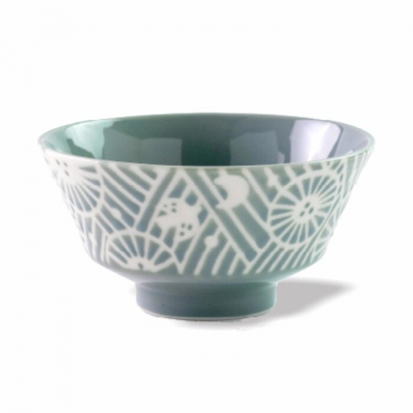 Picture of Minoro Touki 313744 Minoyaki KAFU 12.8 cm Ceramic Bowl&#44; Mint Blue