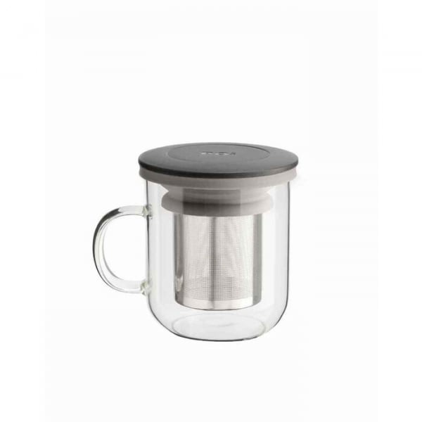 Picture of PO 329387 350 ml Ming Infuser Glass Mug&#44; Grey