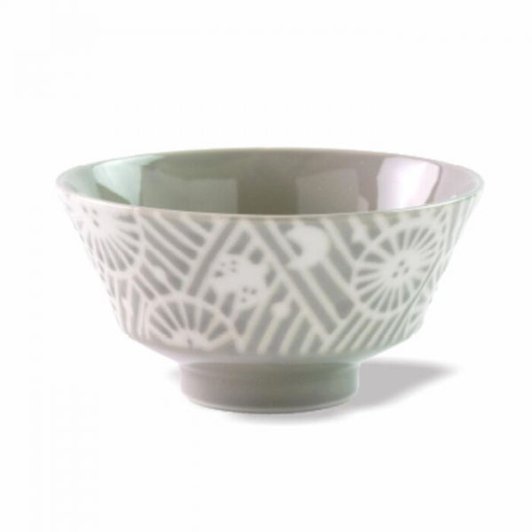 Picture of Minoro Touki 313745 Minoyaki KAFU 12.8 cm Ceramic Bowl&#44; Pearl Grey